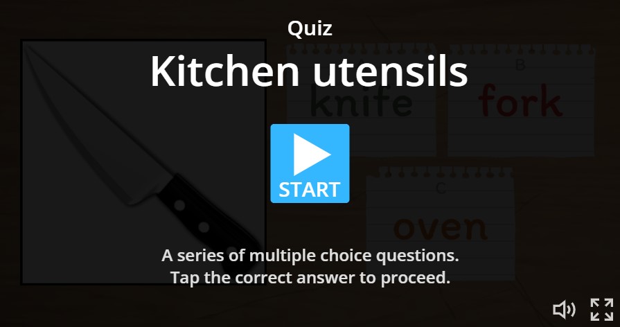 English Kitchen Utensils Online Game - Free Online Vocabulary Lessons